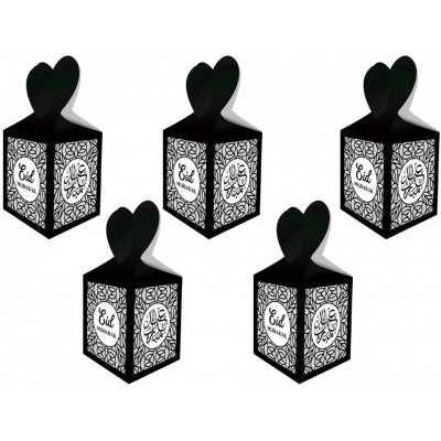 Gift Boxes - Eid Silver & Black - 5 Pk